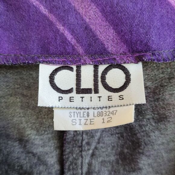 Clio Plaid Purple & Red Midi Shirt 12 Petite - Picture 3 of 8